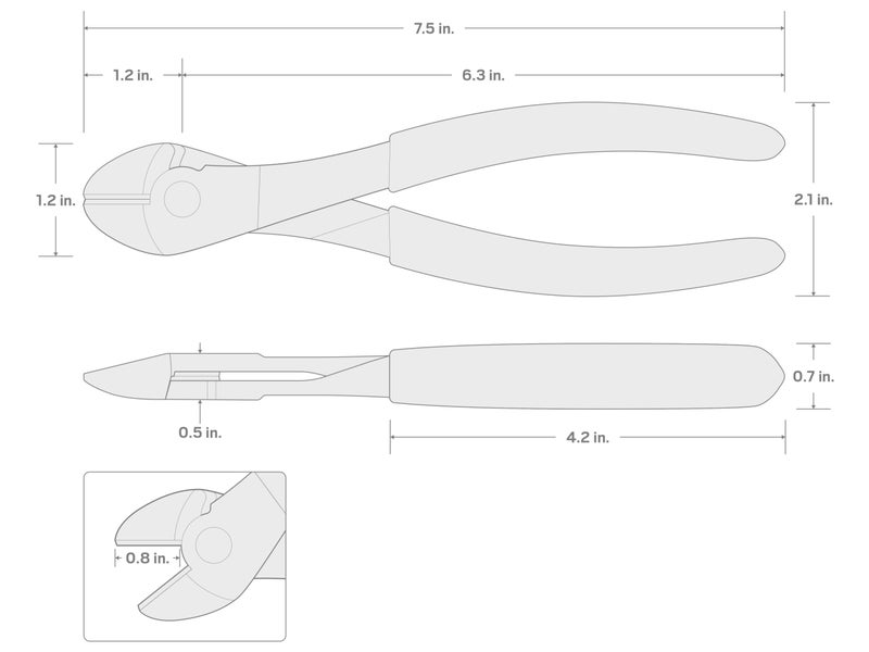 TEKTON 7 Inch Diagonal Cutting Pliers | PCT00007,Red - Image 2